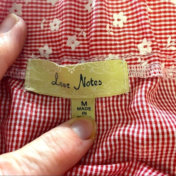 Love Notes Pink & White Floral Blouse – Elastic Neckline, Size Medium - Picture 7 of 9